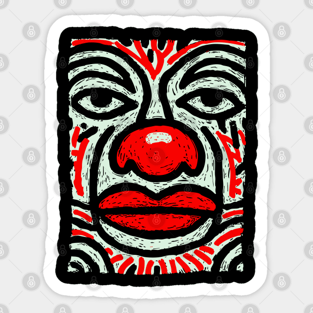 Melancholy Pierrot | The Sad Clown Archetype Sticker by TuncGK